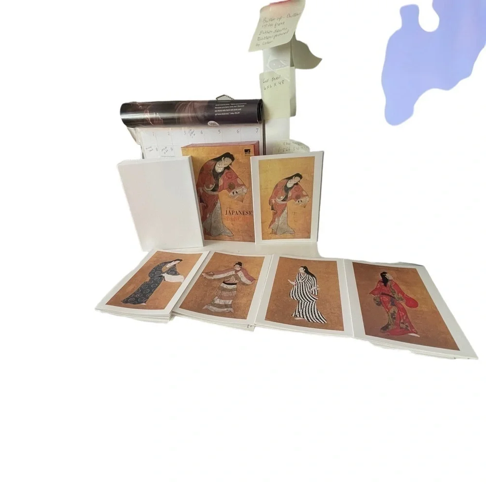 MFA Boston Japanese Dancers 20 note cards and 21 envelopes 5 different images